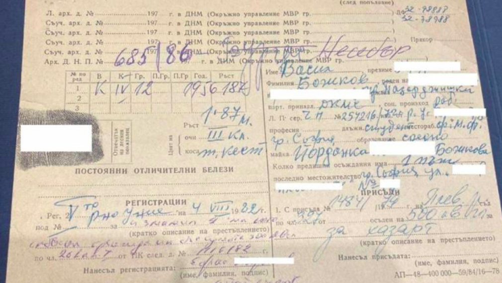 В офиса на Божков откриха бланка за криминална регистрация и оръжие