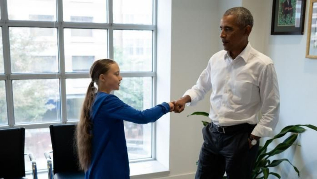 Грета Тунберг се срещна и с Барак Обама