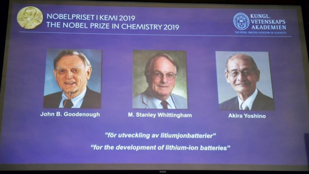 Създателите на литиево-йонната батерия с Нобелова награда по химия 