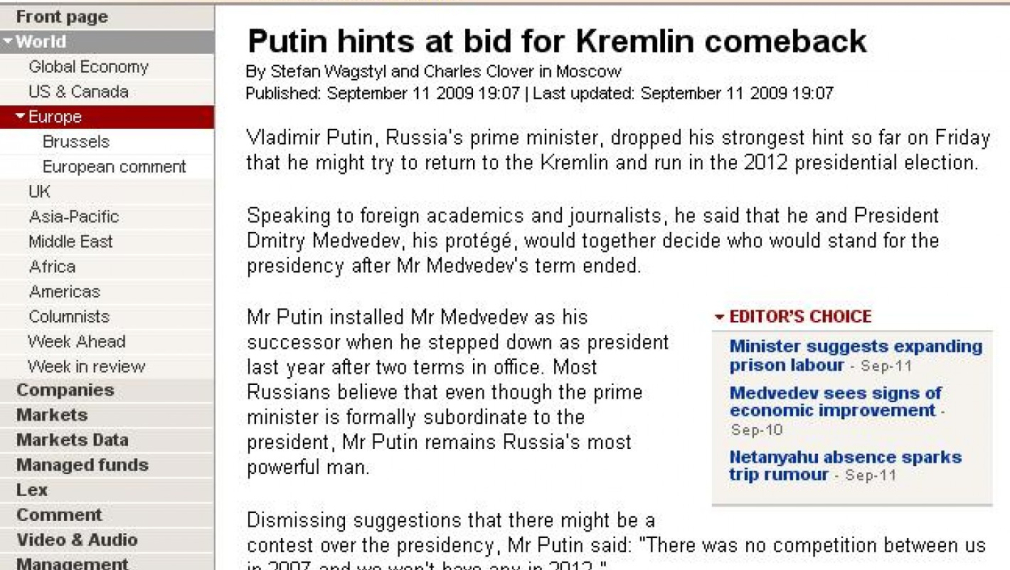 Владимир Путин намекна за завръщане в Кремъл