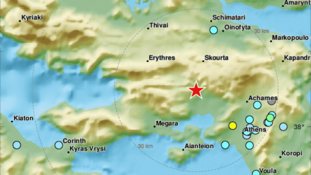 Силно земетресение разтърси Атина