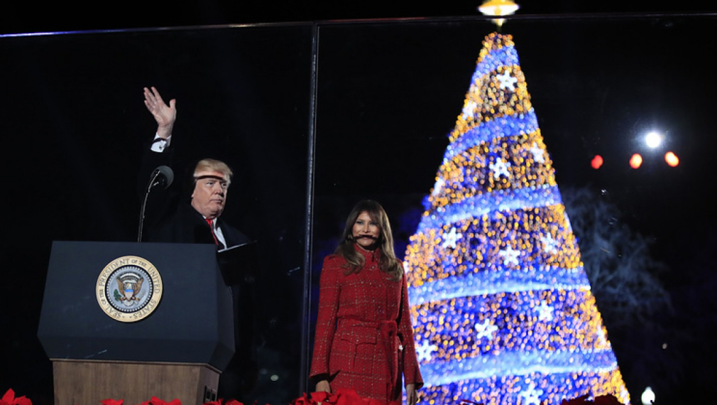 Тръмп запали светлините на елхата пред Белия дом 