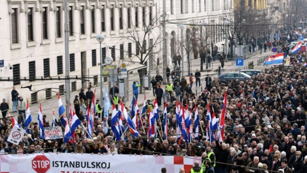 Десетки хиляди хървати протестираха срещу Истанбулската конвенция