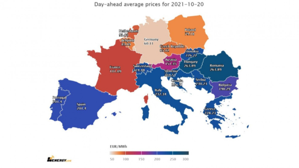Понижение на цените на тока за утре в голяма част от Европа, спад в България с близо 23%