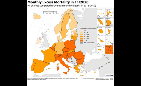 Евростат: Допълнителната смъртност в България през септември е над 50% 