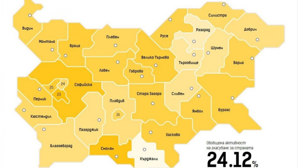 ЦИК: 24.12% е избирателната активност към 16 часа