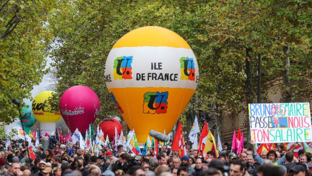 Отново многохилядни протести във Франция с искания по-високи заплати на фона рекордна инфлация