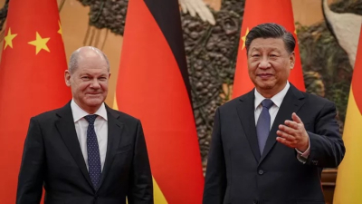 Германският канцлер Олаф Шолц и китайският президент Си Дзинпин в