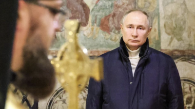 В деня на Рождество Христово руският президент Владимир Путин присъства
