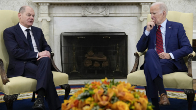 Президентът на САЩ Джо Байдън и германският канцлер Олаф Шолц