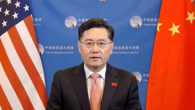 Китайският външен министър Цин Ган каза на пресконференция в кулоарите