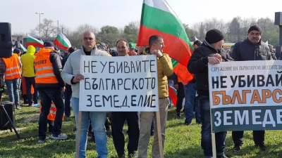Зърнопроизводители организираха отново протест край ГКПП Дунав мост при Русе