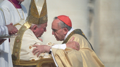 Кардинал Берголио и Йоан Павел II 21 февуари 2001 г Папа Франциск