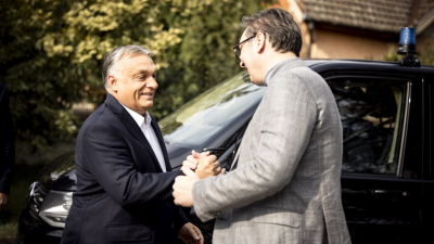 Сръбският президент Александър Вучич и унгарският премиер Виктор Орбан днес