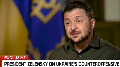 Украинският президент Владимир Зеленски призна в интервю за CNN че контранастъплението