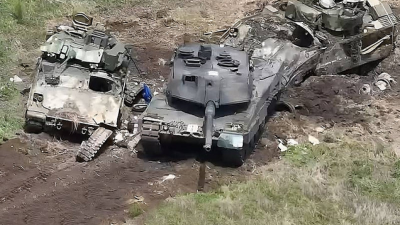 Руските войски са унищожили танк Leopard заедно с германския му екипаж