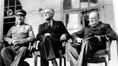 Йосиф Сталин Франклин Рузвелт и Уинстън Чърчил по време на