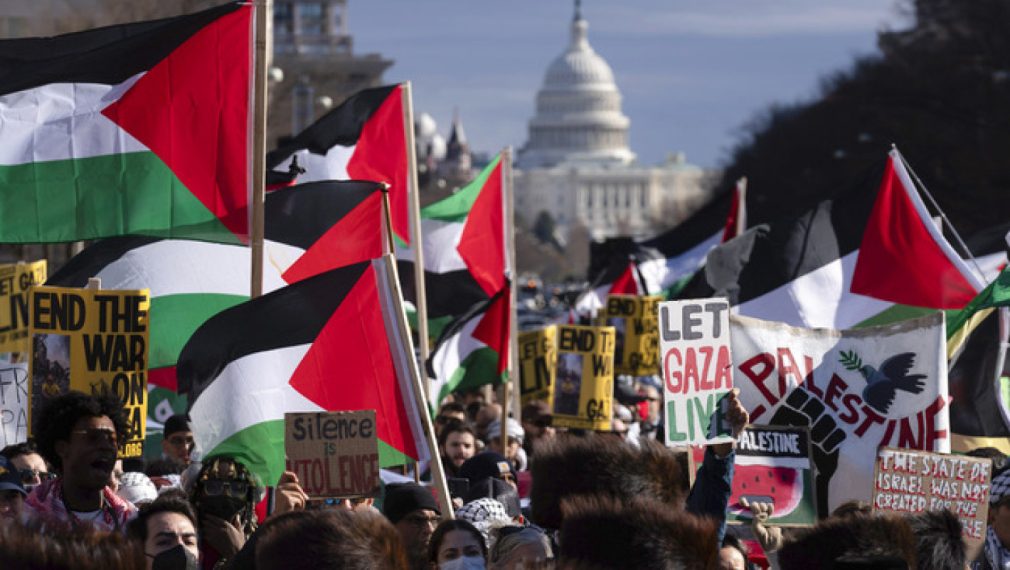 Хиляди протестираха във Вашингтон и Лондон с призиви за спиране на огъня в Газа, протест в Тел Авив поиска оставката на Нетаняху