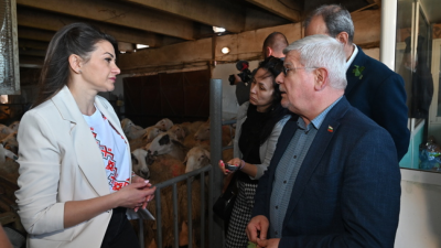 Министър Кирил Вътев и молдовският му колега Владимир Болеа посетиха овцеферма в село Петърница