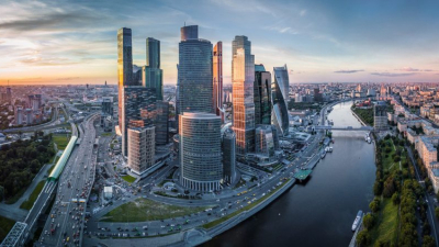 Московският международен делови център Москва Сити През 2023 г Русия се