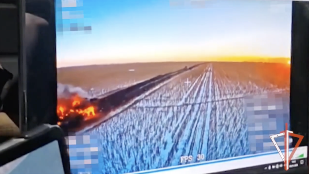 Руската гвардия публикува видео с унищожаването на техника на ВСУ в Курска област