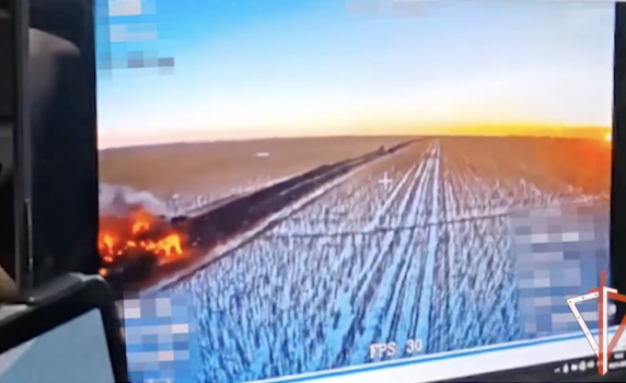 Руската гвардия публикува видео с унищожаването на техника на ВСУ в Курска област